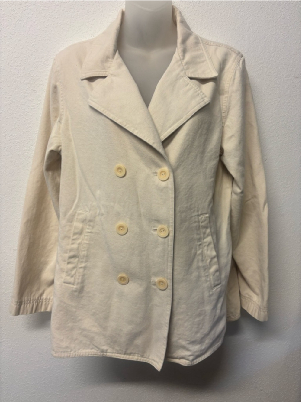 Gap 100% cotton canvas blazer cream size medium